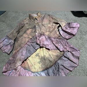 “Sandy” Multicolor Ruffle Hem Blouse